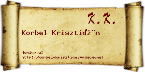 Korbel Krisztián névjegykártya