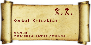 Korbel Krisztián névjegykártya